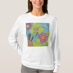 Vijverscène (wit) - Dames Lange Mouwen Shirt