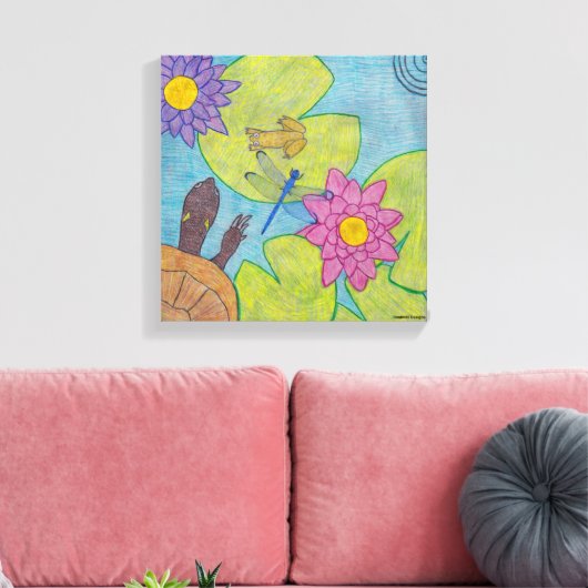 Vijverscène (zwart) - Canvas Art (Insitu (Woonkamer))