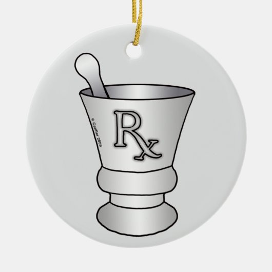 Vijzel Stampers Keramisch Ornament (Voorkant)