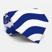 Vijzige marinestripes stropdas (Opgerold)