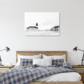Vík i Myrdal Church, IJsland Canvas Afdruk (Insitu (Slaapkamer))