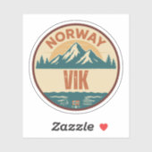 Vik, Noorwegen Noorwegen Sticker (Vel)