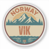 Vik, Norge Noorwegen Sticker (Voorkant)