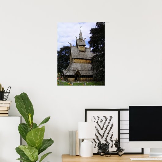 Vik Stave Church Poster (Thuiskantoor)