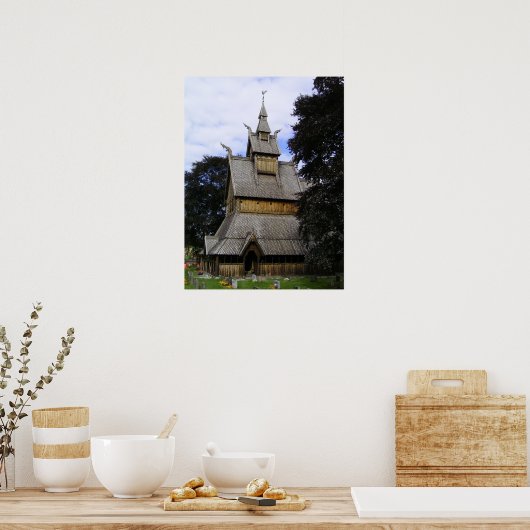 Vik Stave Church Poster (Keuken)