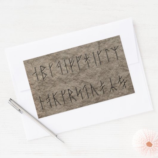Viking Alphabet Rechthoekige Sticker (Envelop)