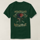 Viking American Berserker skull vlag T-shirt (Design voorkant)