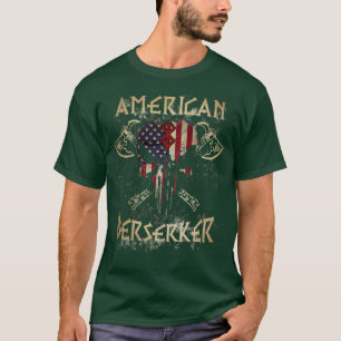 Viking American Berserker skull vlag T-shirt