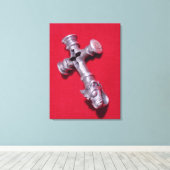 Viking amulet in de vorm van een kruis canvas afdruk (Insitu (Houten vloer))