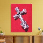Viking amulet in de vorm van een kruis canvas afdruk (Insitu (Woonkamer))