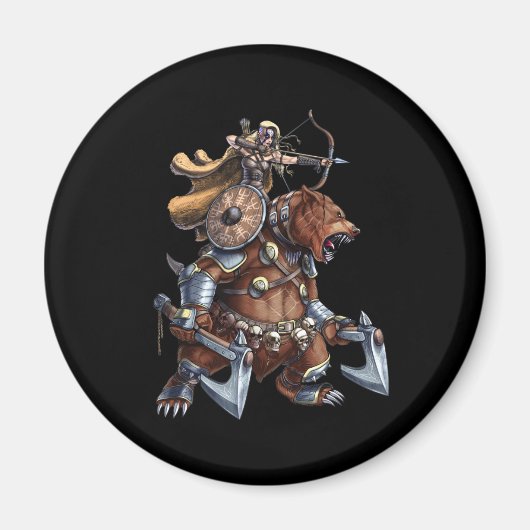 Viking Archer Riding War Magneet (Voorkant)