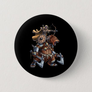Viking Archer Riding War Ronde Button 5,7 Cm