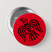 Viking Banner Raven Symbol Ronde Button 7,6 Cm (Voorkant /achterkant)