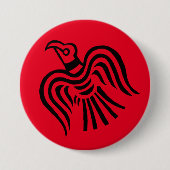Viking Banner Raven Symbol Ronde Button 7,6 Cm (Voorkant)