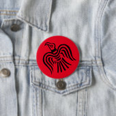 Viking Banner Raven Symbol Ronde Button 7,6 Cm (In situ)