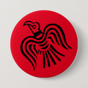 Viking Banner Raven Symbol Ronde Button 7,6 Cm