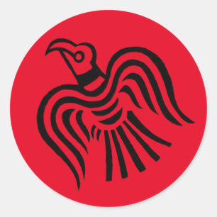 Viking Banner Raven Symbol Ronde Sticker