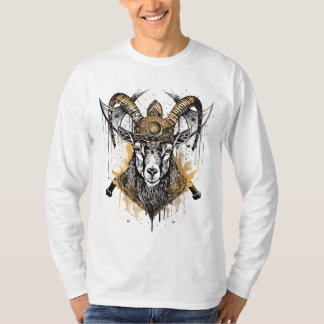 Viking Battle Geit Grunge Stijl T-shirt