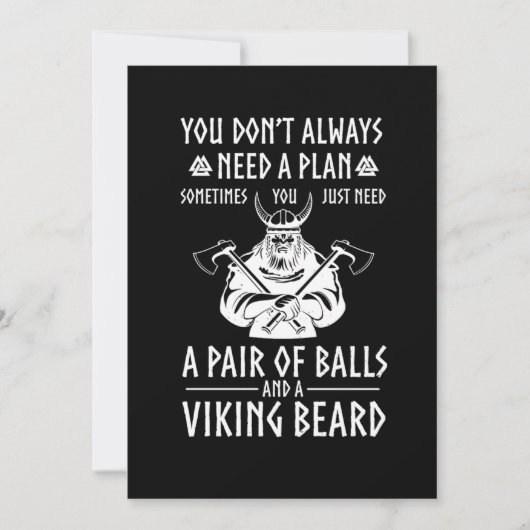 Viking Bearded Warrior Valhalla Ax Norse Mytholog Kaart (Voorkant)