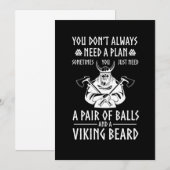 Viking Bearded Warrior Valhalla Ax Norse Mytholog Kaart (Voorkant / Achterkant)