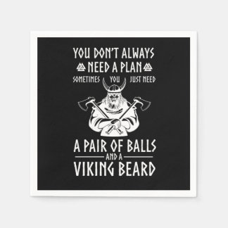 Viking Bearded Warrior Valhalla Ax Norse Mytholog Servet