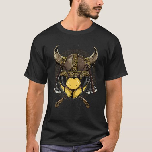 Viking Bee Renaissance Medieval Norse Pagan Valhal T-shirt (Voorkant)