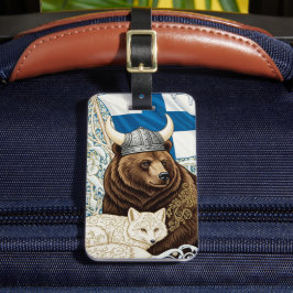 Viking Beer, Arctic Fox Art Nouveau Bagagelabel