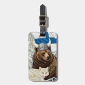 Viking Beer, Arctic Fox Art Nouveau Bagagelabel (Voorkant verticaal)