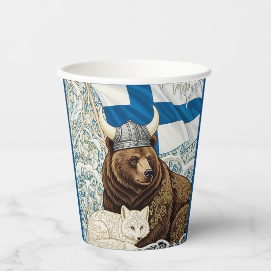 Viking Beer, Arctic Fox Art Nouveau Papieren Bekers (Voorkant)
