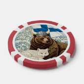 Viking Beer, Arctic Fox Art Nouveau Poker Chips (Enkel)