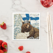 Viking Beer, Arctic Fox Art Nouveau Servet (Insitu)