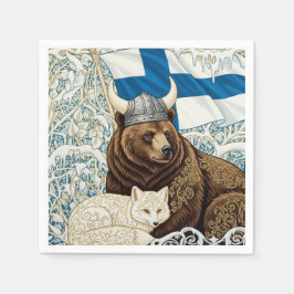 Viking Beer, Arctic Fox Art Nouveau Servet