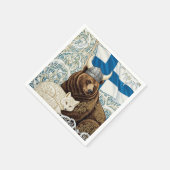 Viking Beer, Arctic Fox Art Nouveau Servet (Hoek)