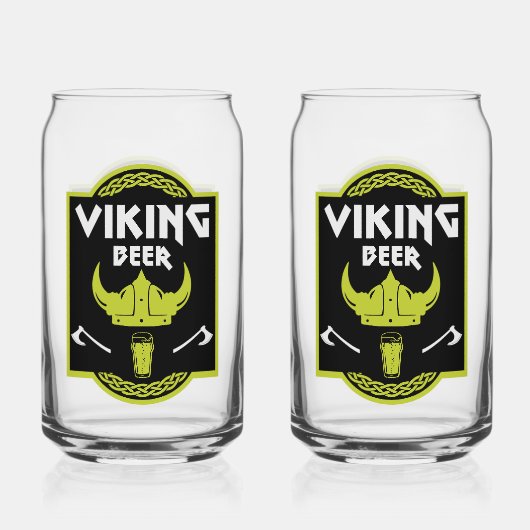 Viking Beer Drinker Blikvorm Glas (Voorkant)