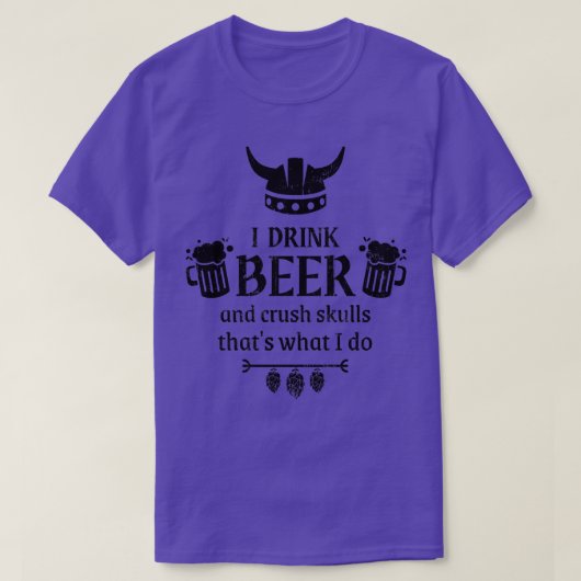 Viking Beer Drinker Funny Gezegde T-shirt (Design voorkant)