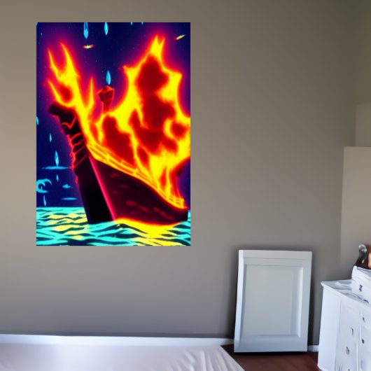 Viking begrafenis op zee | AI Art Poster