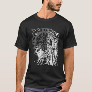 Viking Berserker  Keltische Rune Raven Wolf Mo T-shirt