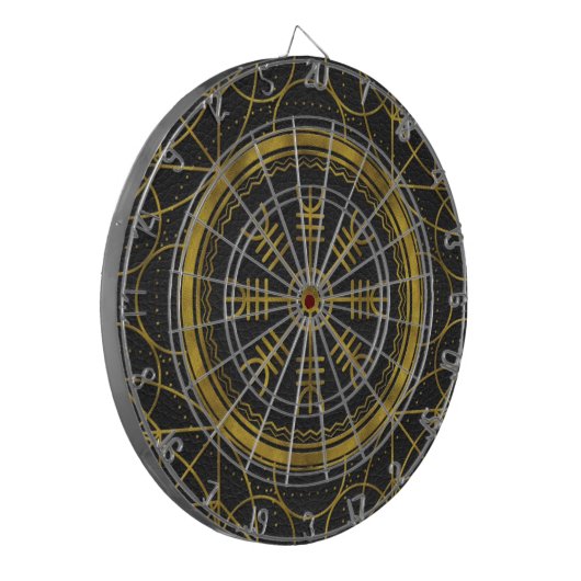 Viking-beschermingstroepen helm van awe talisman dartbord (Voorkant Links)