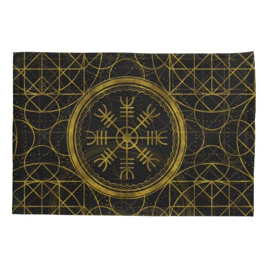 Viking-beschermingstroepen helm van awe talisman kussensloop (Achterkant)