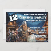 Viking Birthday Invitation Boys Warrior & Demons Kaart (Voorkant)