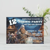 Viking Birthday Invitation Boys Warrior & Demons Kaart (Staand voorkant)