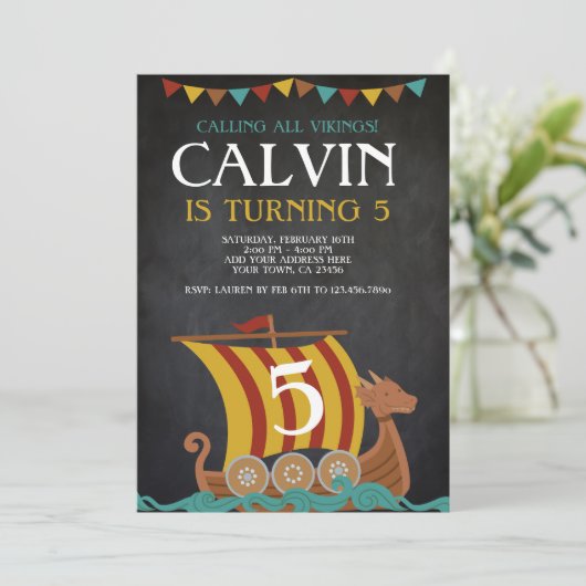 Viking Birthday Kaart (Staand voorkant)