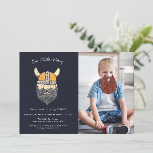 Viking Birthday Party | Fun Beard op foto (Staand voorkant)