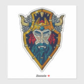 Viking blauwe baard metallic look sticker (Vel)