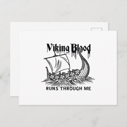 Viking bloed briefkaart (Voorkant / Achterkant)