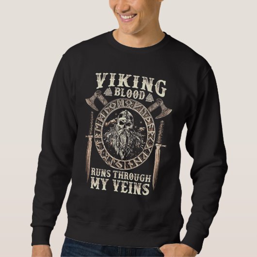 Viking bloed loopt door mijn aderen Viking schedel Trui (Voorkant)