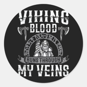 Viking Bloed loopt door mijn familie en onze onafh Ronde Sticker