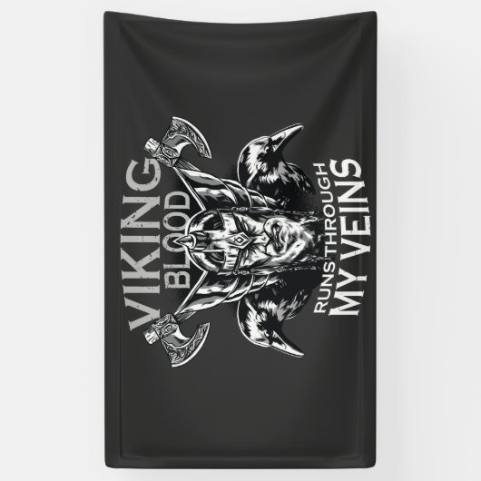 Viking bloed spandoek (Verticaal)