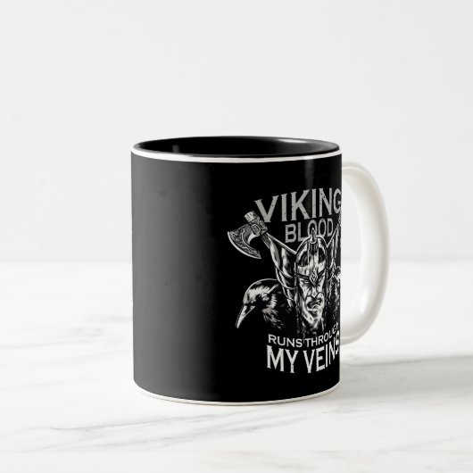 Viking bloed tweekleurige koffiemok (Voorkant rechts)