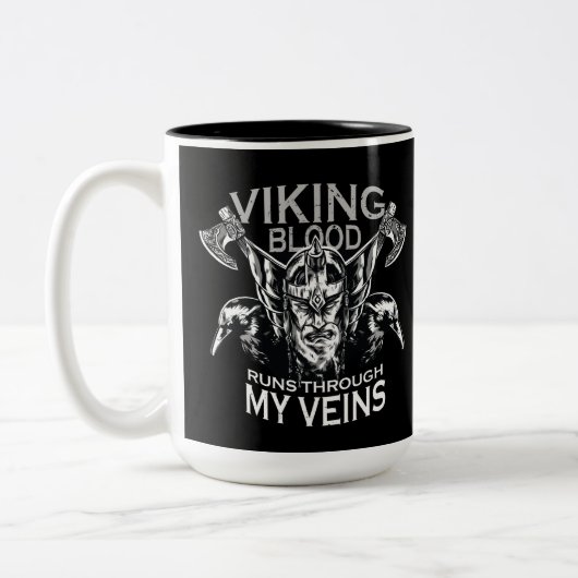 Viking bloed tweekleurige koffiemok (Links)